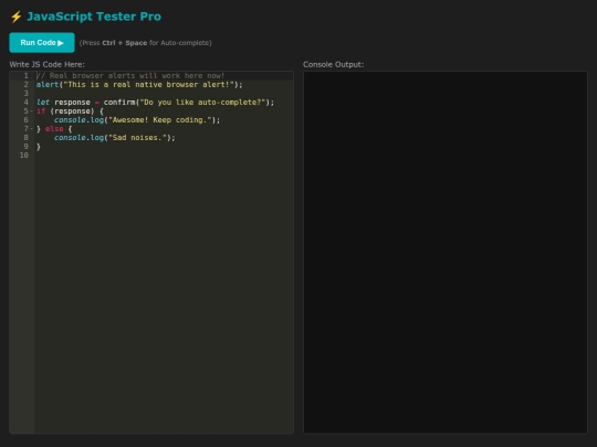 jstester screenshot