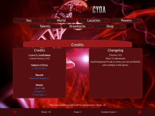 cyoas/evolutioncyoa screenshot