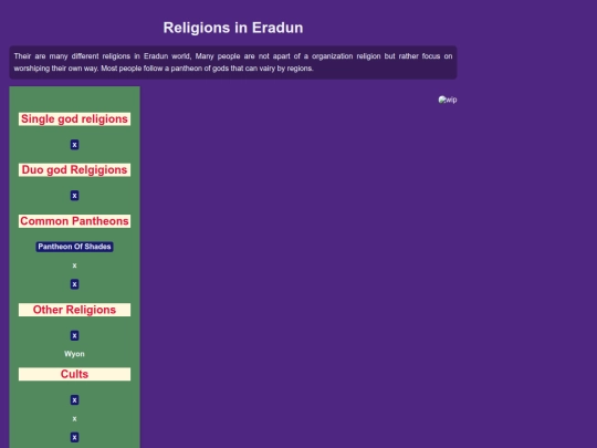 Z Eradun World/EReligion /EReligionIndex screenshot