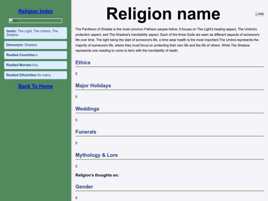 Z Eradun World/EReligion /PantheonShades screenshot