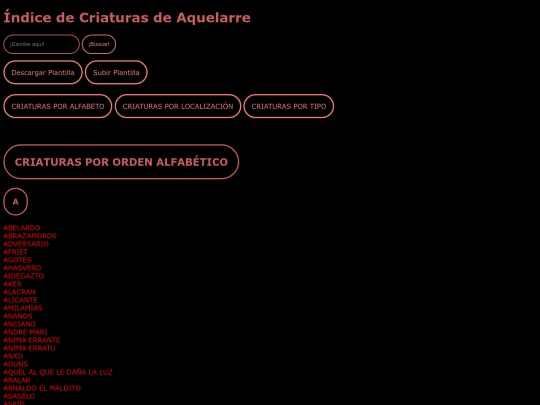 creatureByAlphabet screenshot