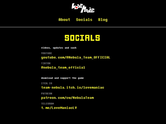 socials screenshot