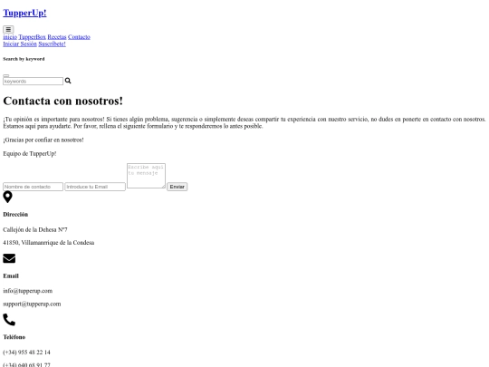 Tupperup/TuperUp/contact screenshot