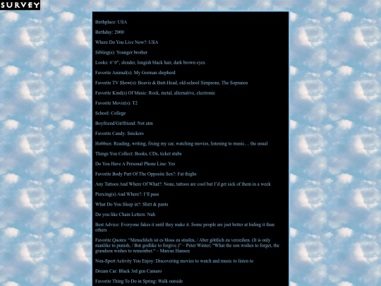 survey screenshot