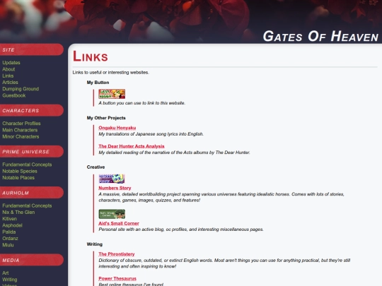 Links screenshot