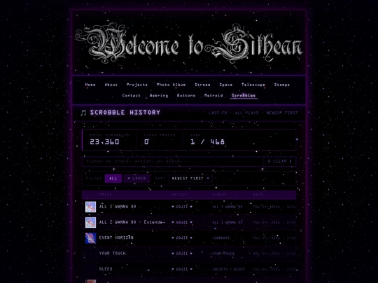 scrobbles screenshot