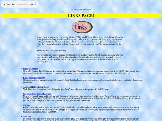 links screenshot