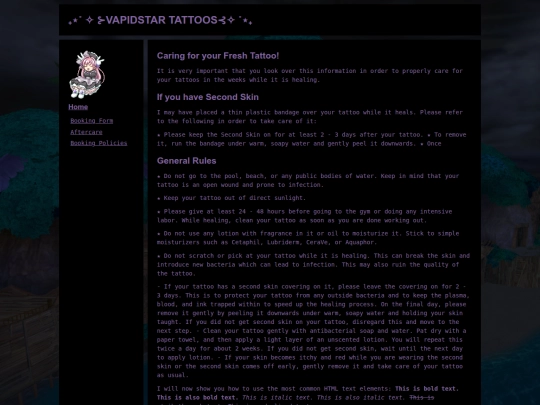 aftercare screenshot