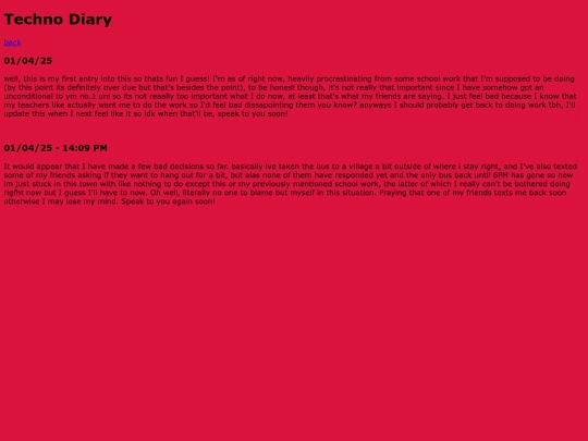 diary screenshot