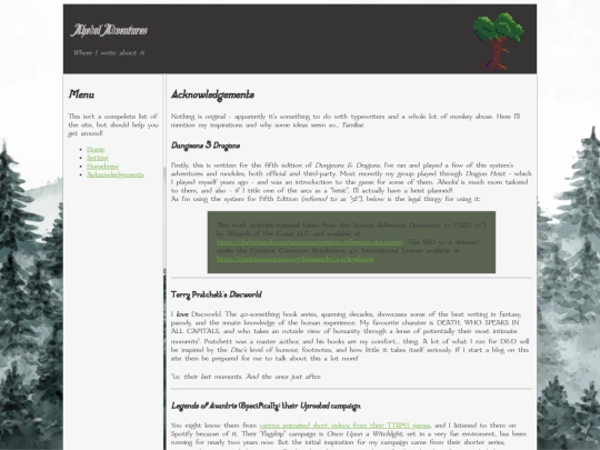 acknowledgements screenshot