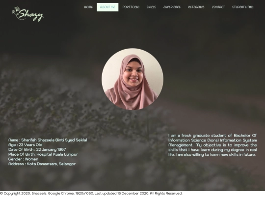 aboutme screenshot
