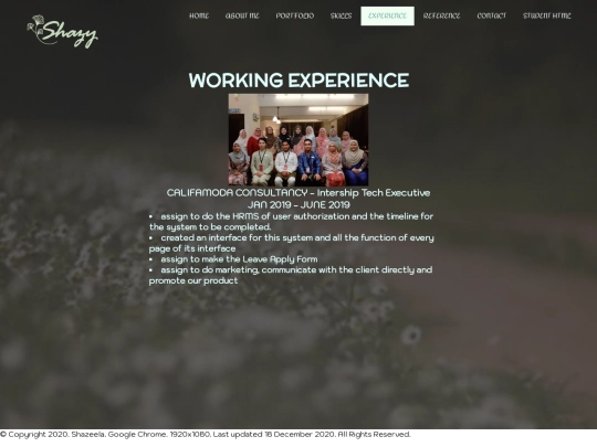 experience screenshot