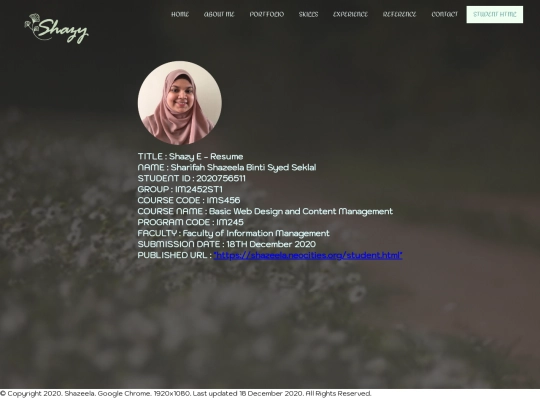 student screenshot