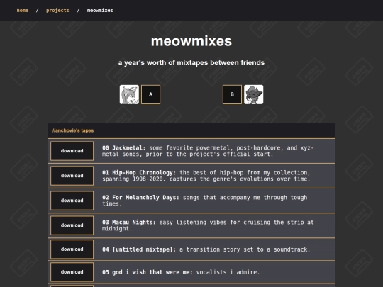 projects/meowmixes/meowmixes-old screenshot