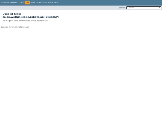 za/co/wethinkcode/robots/api/class-use/ClientAPI screenshot