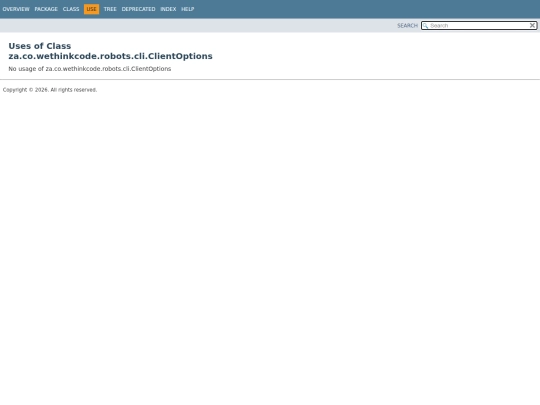 za/co/wethinkcode/robots/cli/class-use/ClientOptions screenshot