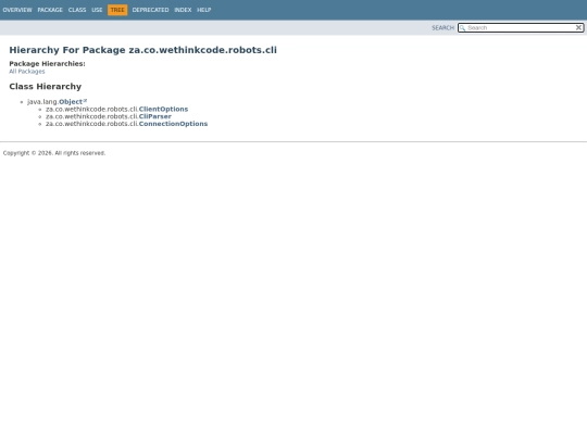 za/co/wethinkcode/robots/cli/package-tree screenshot