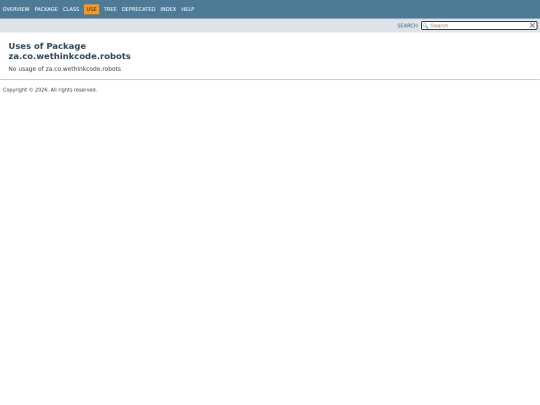 za/co/wethinkcode/robots/package-use screenshot