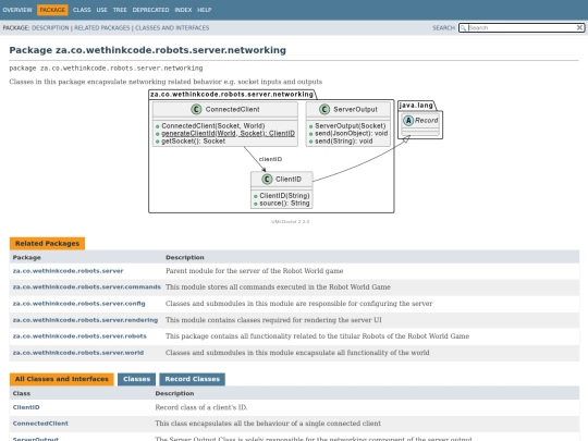 za/co/wethinkcode/robots/server/networking/package-summary screenshot