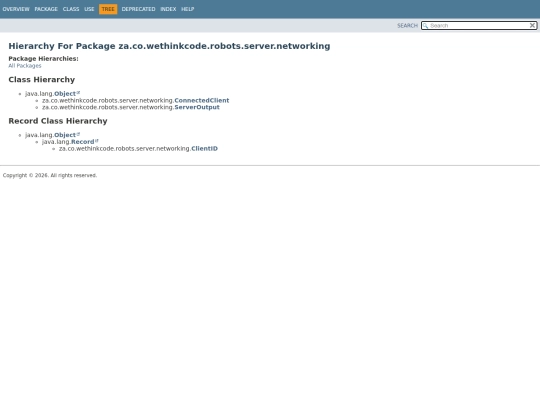 za/co/wethinkcode/robots/server/networking/package-tree screenshot