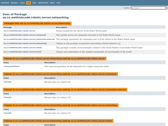 za/co/wethinkcode/robots/server/networking/package-use screenshot