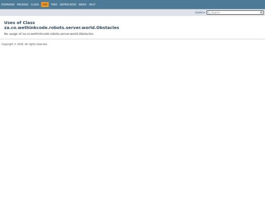za/co/wethinkcode/robots/server/world/class-use/Obstacles screenshot