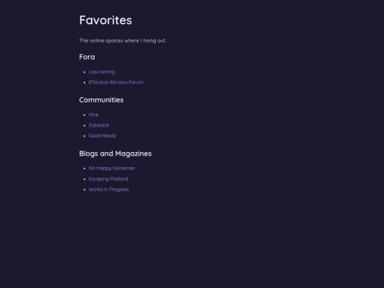 favorites screenshot