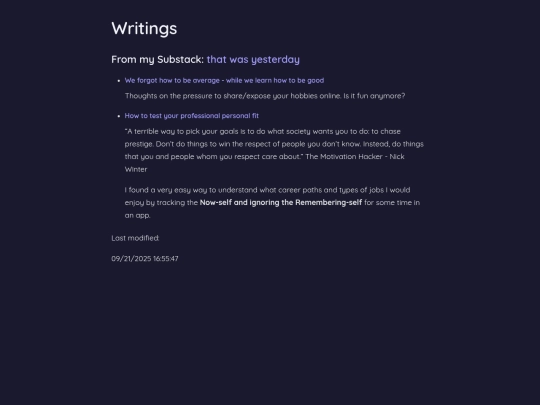writings screenshot