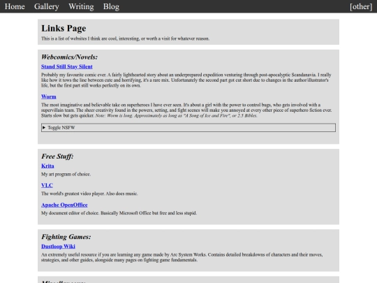 links screenshot
