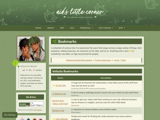 personal/bookmarks screenshot