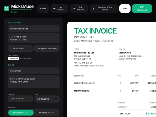 InvoiceGeneratorFree screenshot