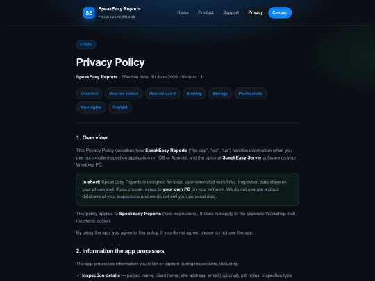 speakeasy-reports-privacy screenshot