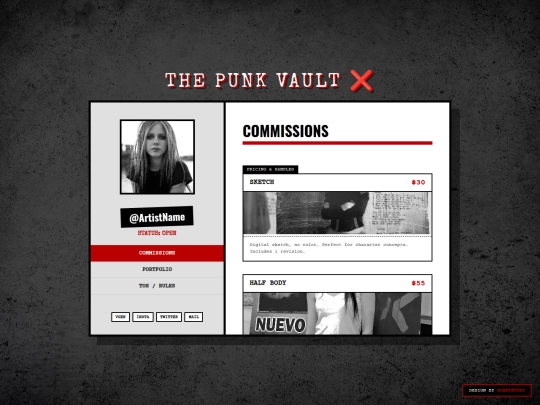 undermyskinstyle-commission-template screenshot