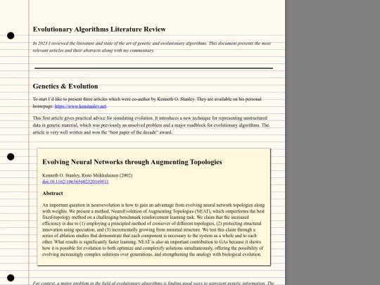 evolution_review screenshot