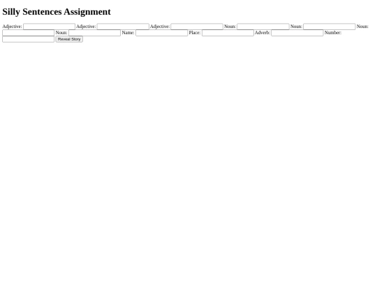 SillySentencesAssignment screenshot