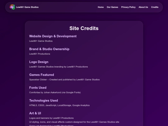 Credits screenshot