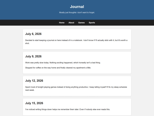 Journal screenshot
