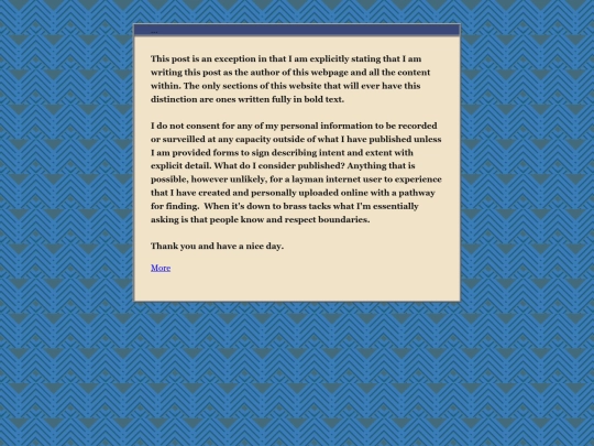 posts/Disclaimer screenshot