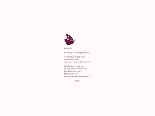 closet/poems/butterfly screenshot