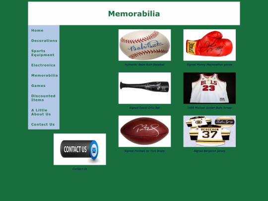 Memorabilia screenshot