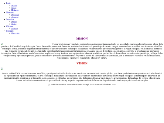 PAGINA WEB SARITA/Mision screenshot