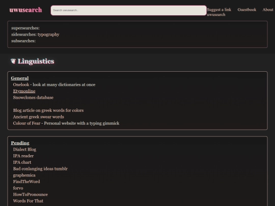 linguistics screenshot