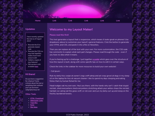 mysite screenshot