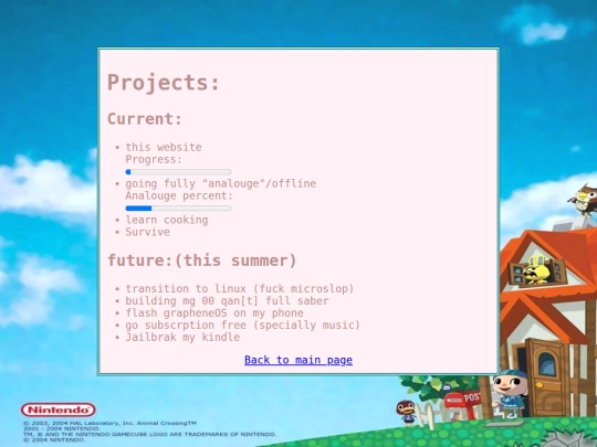 projects screenshot