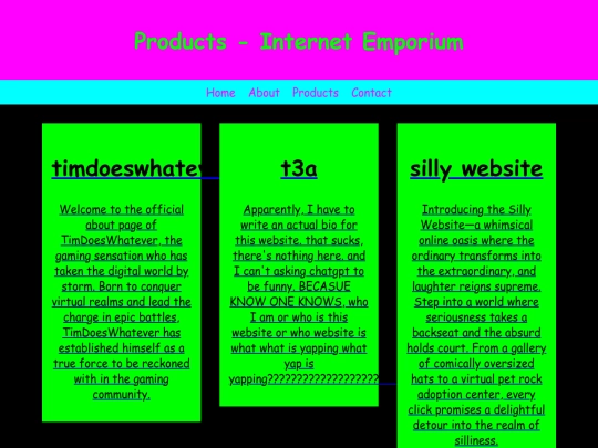 products screenshot