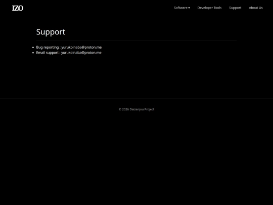 support screenshot