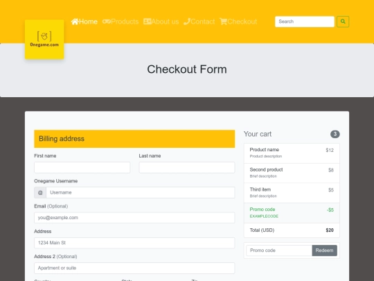 form-checkout screenshot