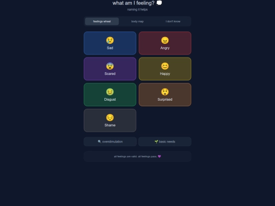 feelings screenshot