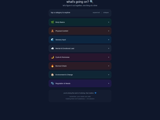 overstimulation-checklist screenshot