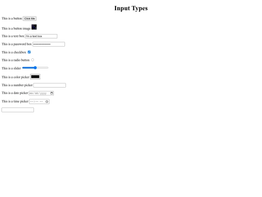 InputTypes screenshot